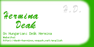 hermina deak business card